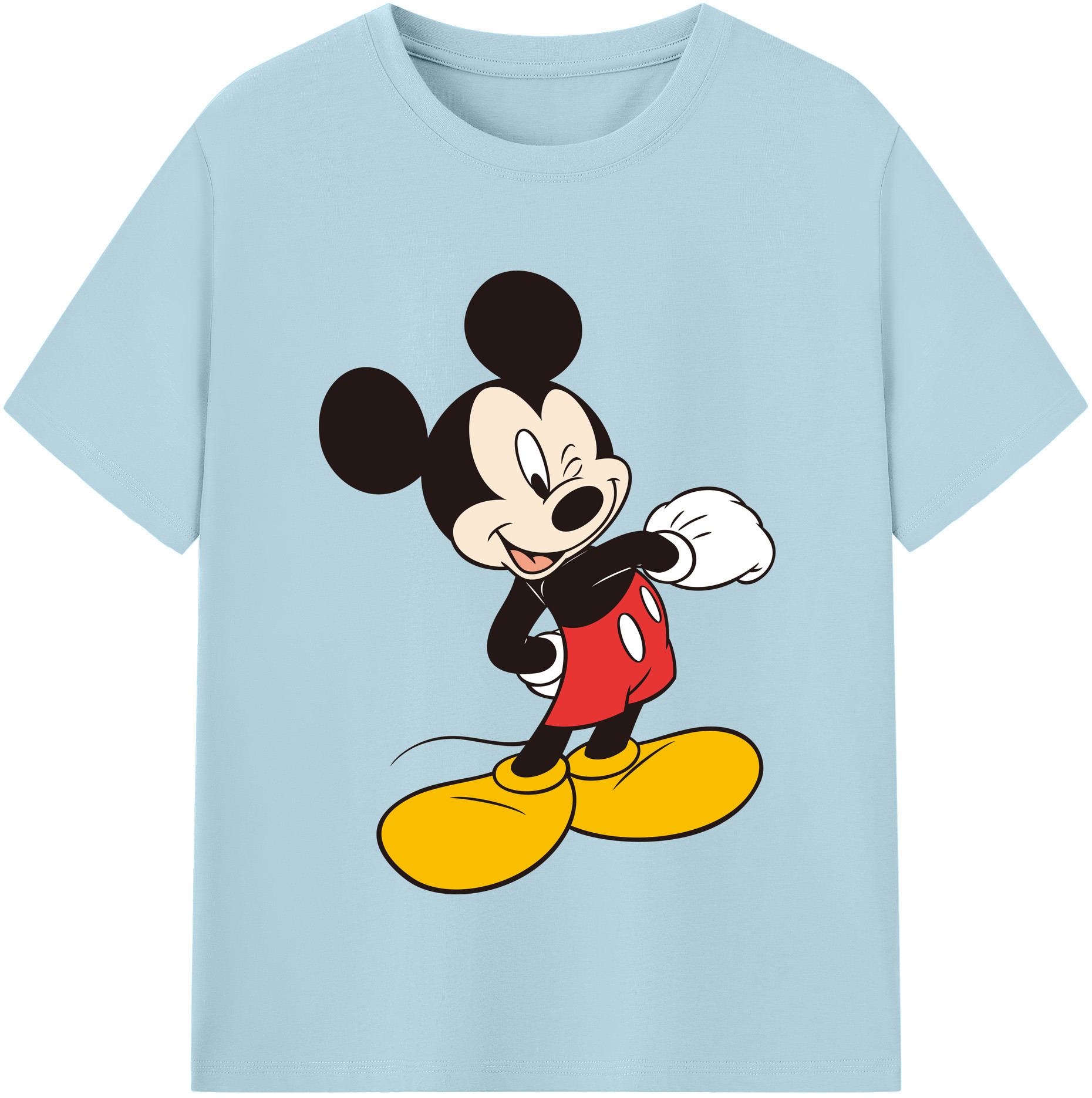（画像用） ミッキーマウス Mickey Mouse 綿100％半袖Tシャツ（フロントプリント）